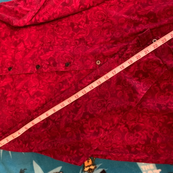 Western Dress Shirt Large red banded collar - Picture 11 of 12